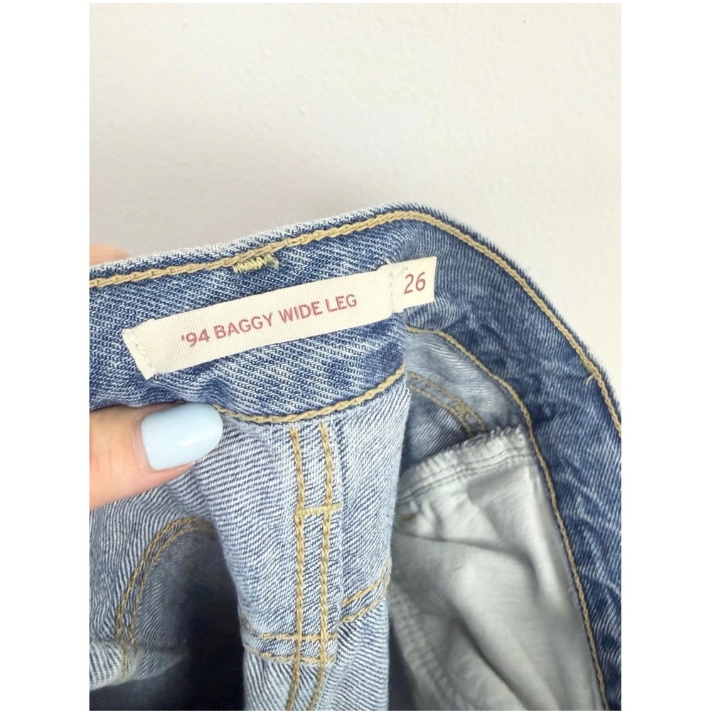 Levi's '94 Baggy Wide Leg Jeans Women's 26 Light Wash Panel Wide Leg Denim - Picture 6 of 7